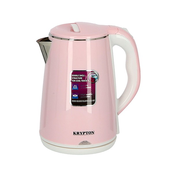 Krypton KNK6062 1.8 L Stainless Steel Double Layer Electric Kettle, Pink