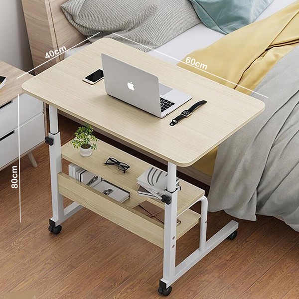 Small Laptop Table With 2 Shelfs White GM549-4-w