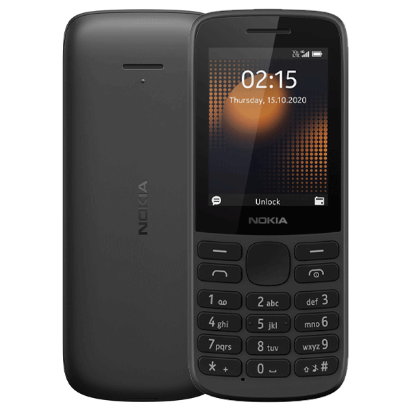 Nokia 215 4G Ta-1284 Dual Sim Gcc Black