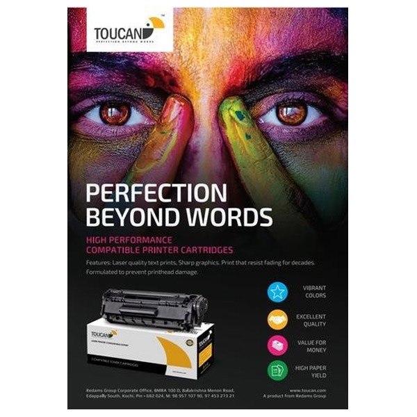 Toucan Black Toner Cartridge Compatible with Hp CB540A/CE320A/CF210A