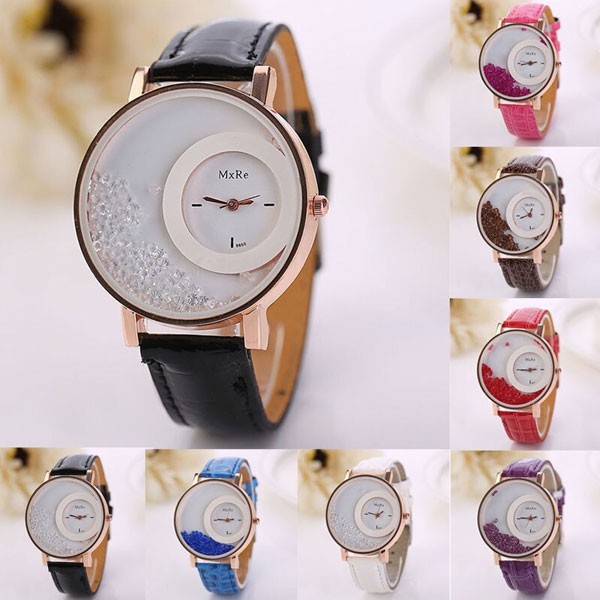 CLAUDIA Quartz Watch With Leather Strap for Women, Assorted Color