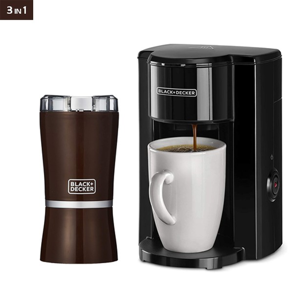 Black+Decker Coffee Lovers Combo Coffee Maker With Ceramic Mug And Coffee Grinder