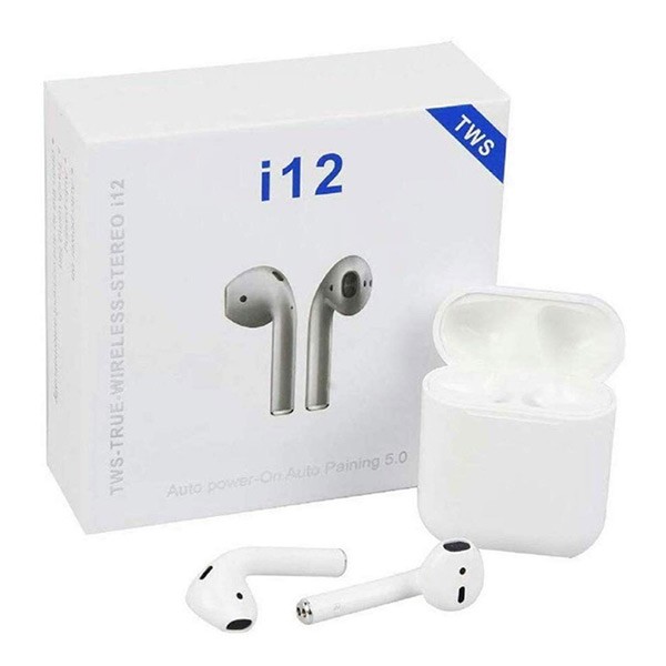 Original i12 TWS Airpods Bluetooth Earphones with Wireless Charging Case