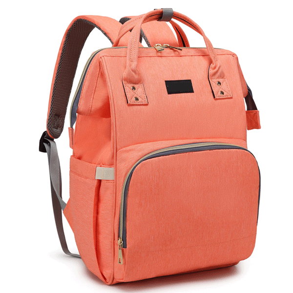 Diaper Bag Backpack and Multifunction Travel Backpack, Water Resistance and Large Capacity, Orange
