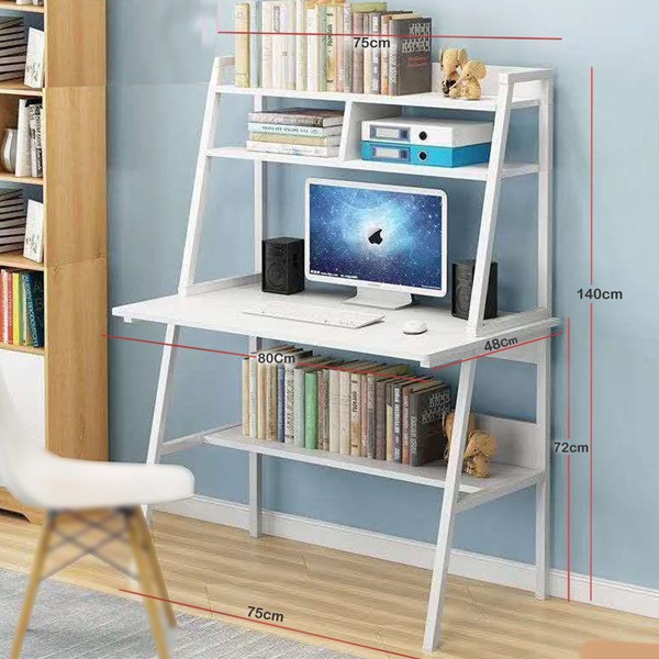 Strong Computer Desk With 3 Shelfs White GM549-3-w