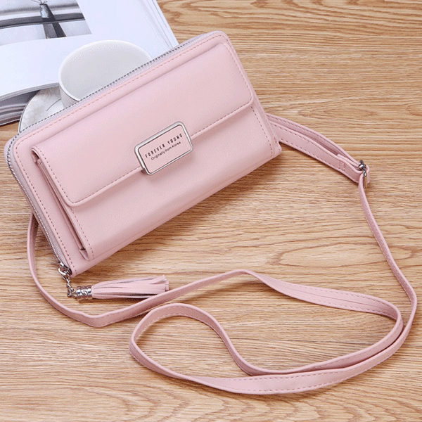 Forever Young Purse Fashion Wallet Korean Style 2 In 1 Slings Bag And Purse, Pink