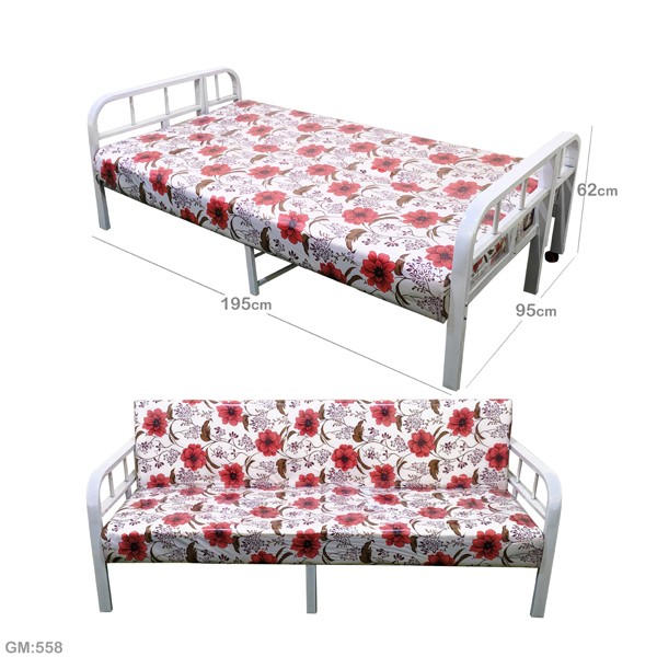 Multifunction Sofa With Bed Metal Frame Red GM558-r