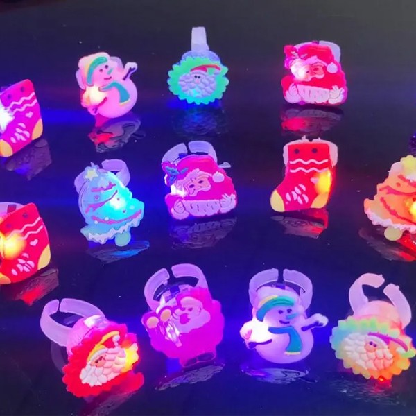 Childrens Glowing Ring Christmas Soft Rubber Ring