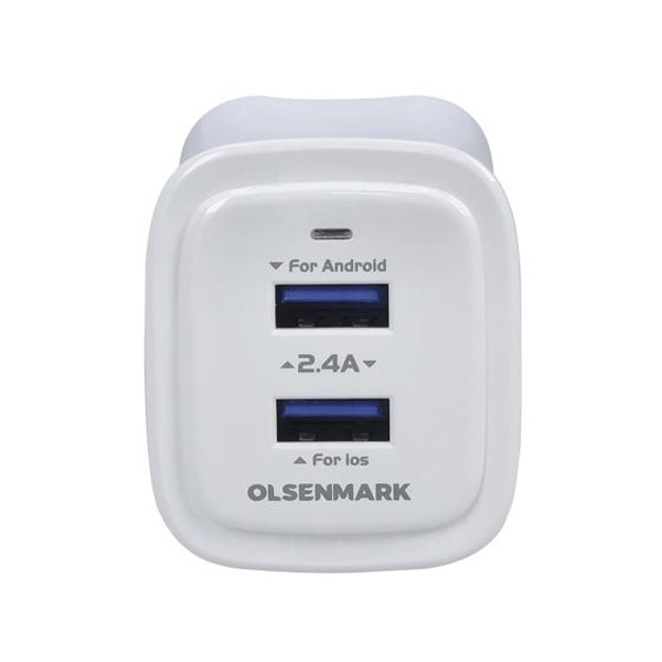Olsenmark Dual USB Travel Charger 2.4A White OMPA1822