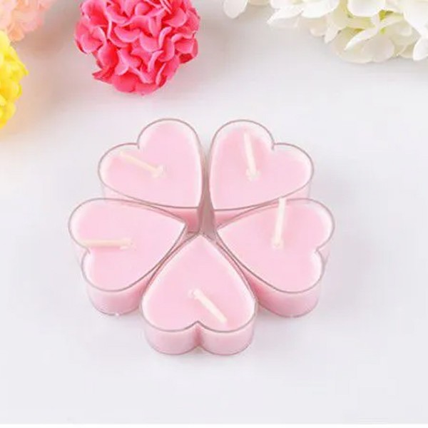 Heart Shaped Scented Candle Pink