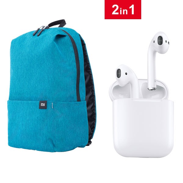 2 IN 1 Combo Xiaomi Mi Casual Daypack, Bright Blue Color With Bluetooth Headset