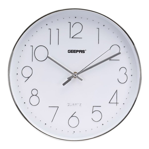 Geepas GWC26011 Wall Clock With 3D Silver Dial