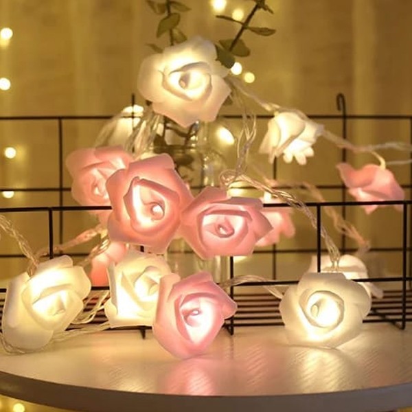 Most Selling Rose Flower LED Decorative String Lights 2Pcs