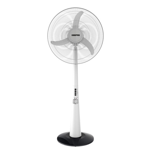 Geepas GF9385 18-Inch Rechargeable Stand Fan With LED Lights