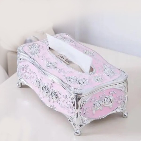 European Style Light Luxury Acrylic Tissue Box Pink