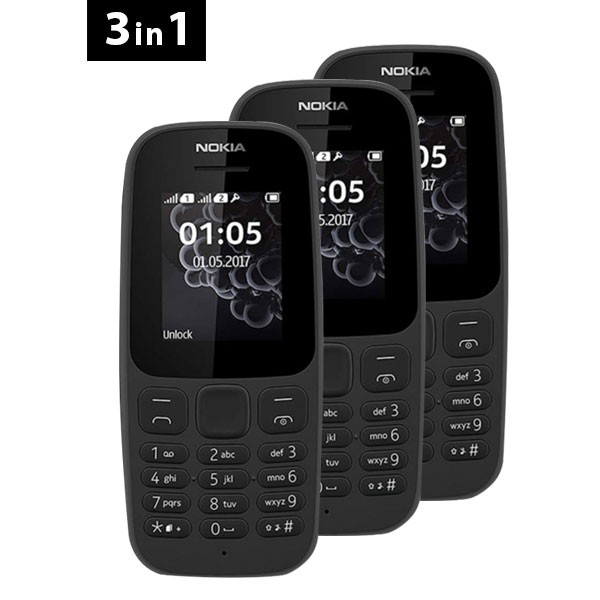 3 IN 1 Combo Nokia 105 Dual SIM Black