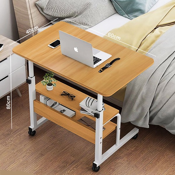 Small Laptop Table With 2 Shelfs Beige GM549-4-bi