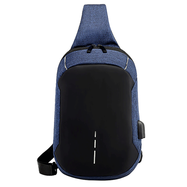 Multifunctional Waterproof Chest Bag USB Charging Interface Sports Outdoor Blue