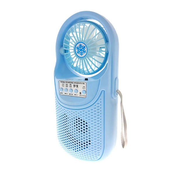 Portable Rechargeable Speaker With Fan (CH-F306), Blue