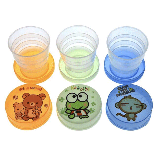 Folding Portable Collapsible Telescopic Plastic Cups, Assorted Color