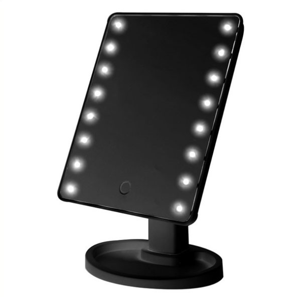 Touch Screen Make Up LED Mirror 360 Degree Rotation, Black