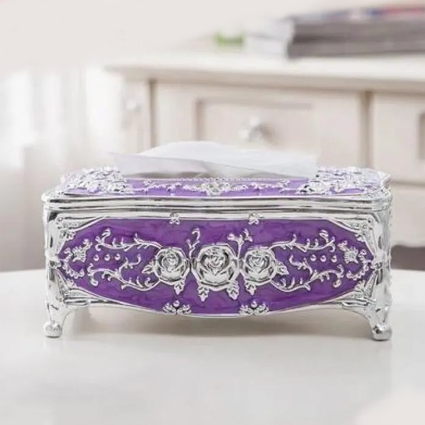 European Style Light Luxury Acrylic Tissue Box Purple