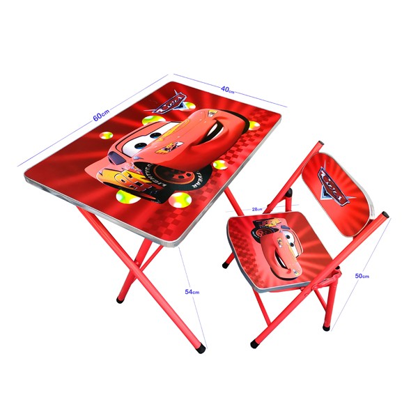 Childrens Folding Study Table And Chair Red Multicolor GM527-rmc