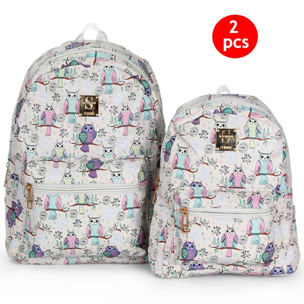 2 IN 1 Combo 10-Inch And 13-Inch Okko Mochila Backpack GH-179- White