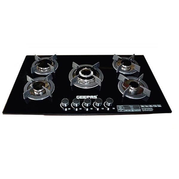 Geepas GGC31011 5 Burner Gas Stove with Tempered Glass Top