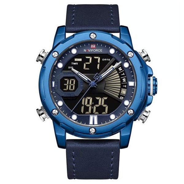 Naviforce Nitro Men Leather Watch Blue, NF9172