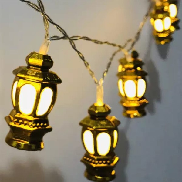 Eid Mubarak Decorative 3D Lantern LED String Lights