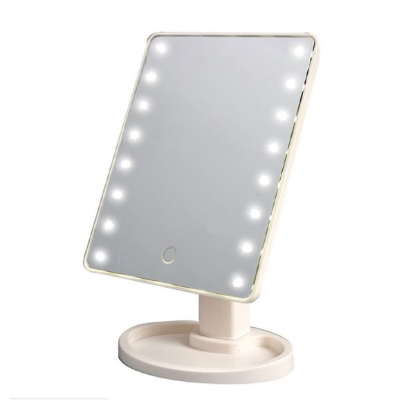 Touch Screen Make Up LED Mirror 360 Degree Rotation, White