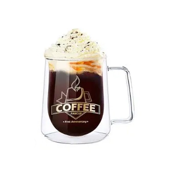 High Borosilicate Double Layer Square Transparent Coffee Cup Large