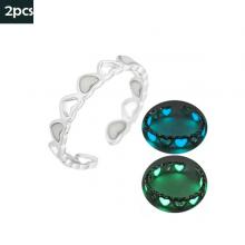 Signature Collections Glow In Dark Luminous adjustable Rings 2Pcs03