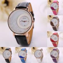 CLAUDIA Quartz Watch With Leather Strap for Women, Assorted Color03