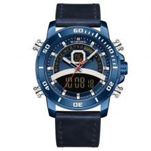 Naviforce Glazier Men Leather Watch Blue, NF918103