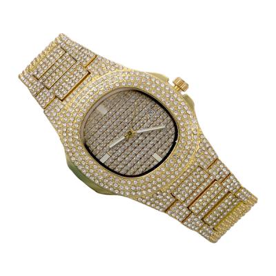 Signature Collections Luxury Style Statement Iced Out Bling Quartz Watch, Gold & Silver Mix03