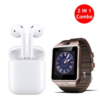 2 in 1 Bundle Offer Twin Bluetooth Headset With DZ09 Smart Watch-LSP